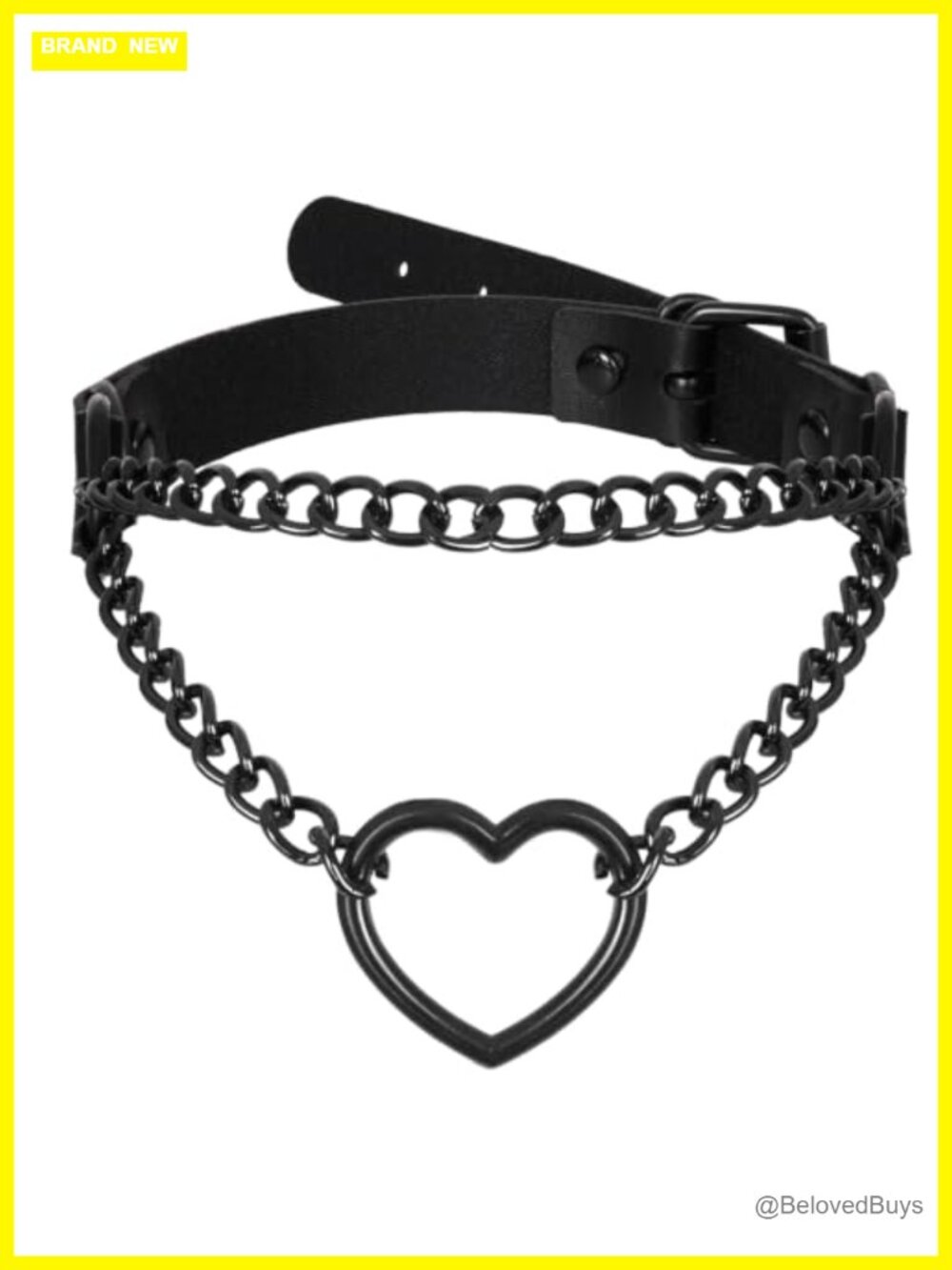 Goth PU Leather Heart Choker Necklace Punk Gothic Costume Jewelry